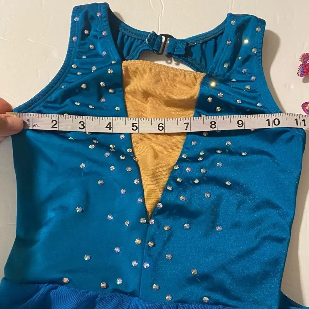 The Lineup contemporary lyrical solo dance costume ALYSHA BIKETARD teal 10